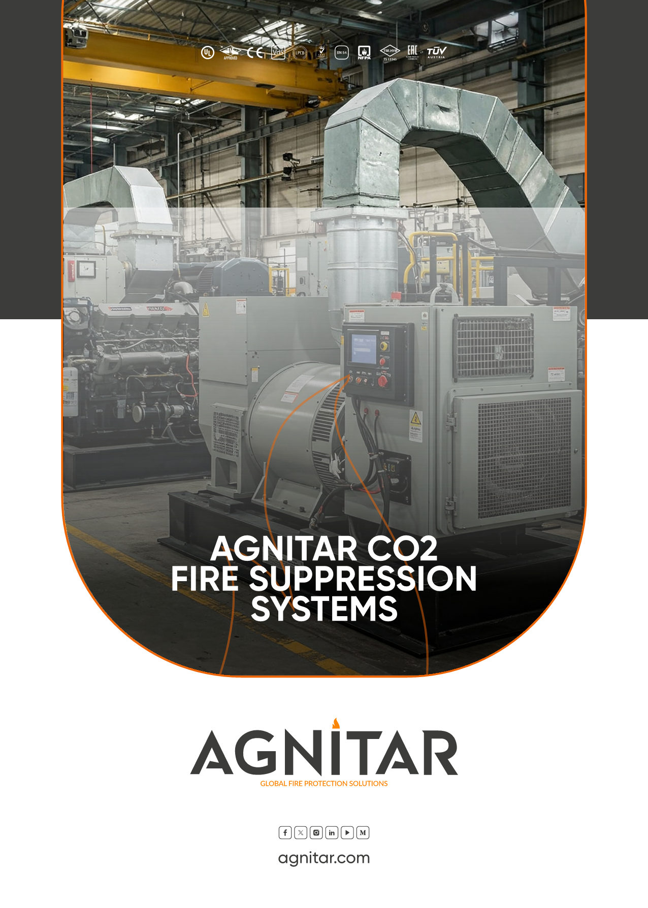Agnitar CO2 Fire Suppression System Catalogue – high-pressure carbon dioxide fire protection for industrial, electrical, and hazardous environments.