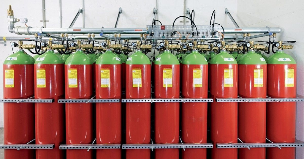Installed Agnitar Inert Fire Suppression System – IG-541, IG-55, IG-100, IG-01 solutions for industrial safety.