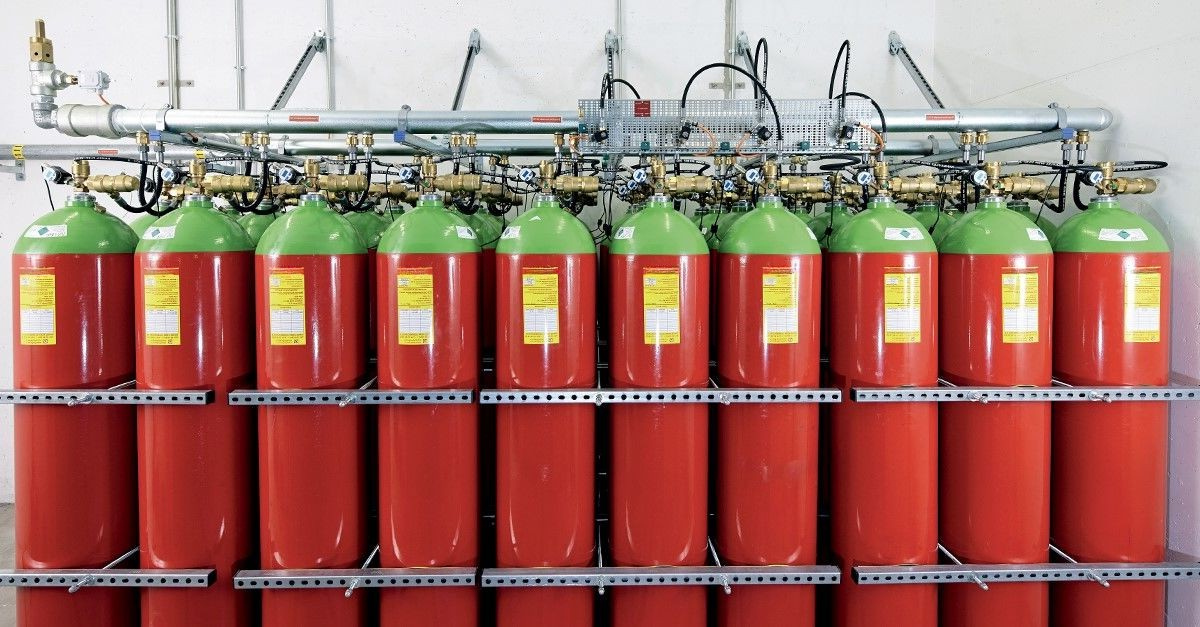 Installed Agnitar Inert Fire Suppression System – IG-541, IG-55, IG-100, IG-01 solutions for industrial safety.
